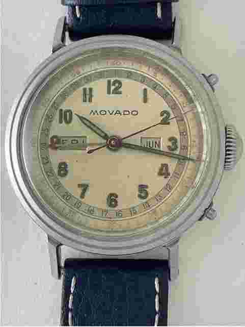Movado
                           
                                 Calendograph Triple Calendar Cal..475 Screw Down Case Back Two Tone Dial Vintage Swiss