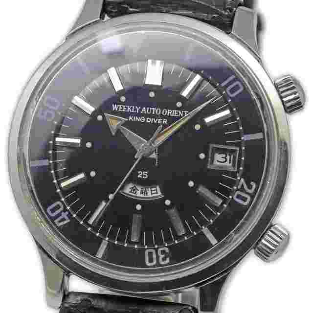 Orient Weekly Auto King Diver T19410 Automatic 1960's Vintage Watch Black Dial