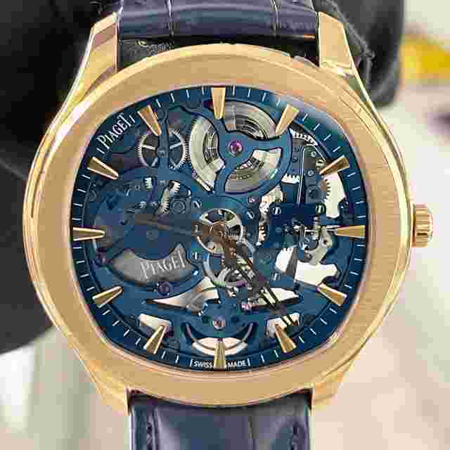 Piaget Polo
                           
                                 Skeleton 42mm Rose Gold Blue Alligator ref: G0A46009
