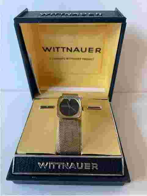 Wittnauer
                           
                                 Longines Gold Capped Original Bracelet Box Black Dial Genuine Diamond Vintage Swiss Made