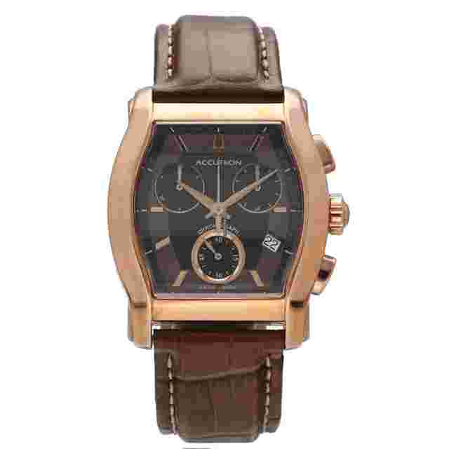 Accutron
                           
                                 27B63 Oxford Chronograph Rose Gold Brown Tonneau Quartz Men's Watch