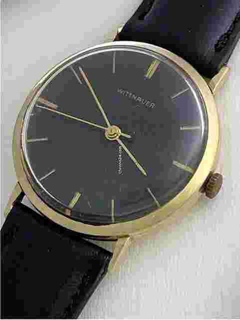 Wittnauer
                           
                                 Longines 10K Gold Filled Black Dial Vintage Swiss Made