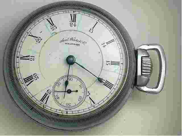 Waltham Appleton Tracey & Co Savonetty 18S Adj. Antique TwoLevel Porcelain Dial Railroad Pocket Watch ScrewDwn Back USA