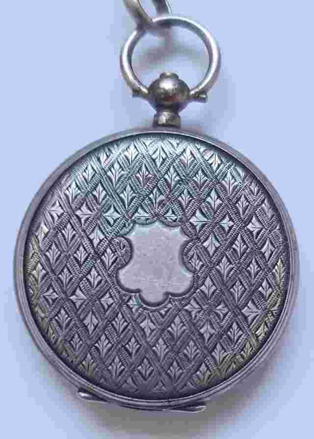 Anonymous Ladies Silver Pocket Watch With Chain
