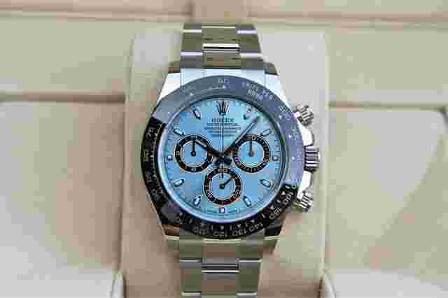 Rolex Daytona
                           
                                 Cosmograph Daytona Platinum Novelty Anniversary Platona Glacier Ice Blue Chestnut 116506IB