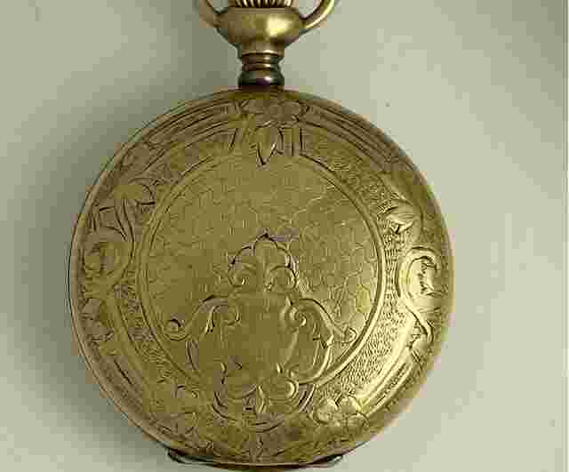 Waltham
                           
                                 Railroad Military Gold Filled Hunter Case Savonette Antique Pocket Watch Porcelain Dial .