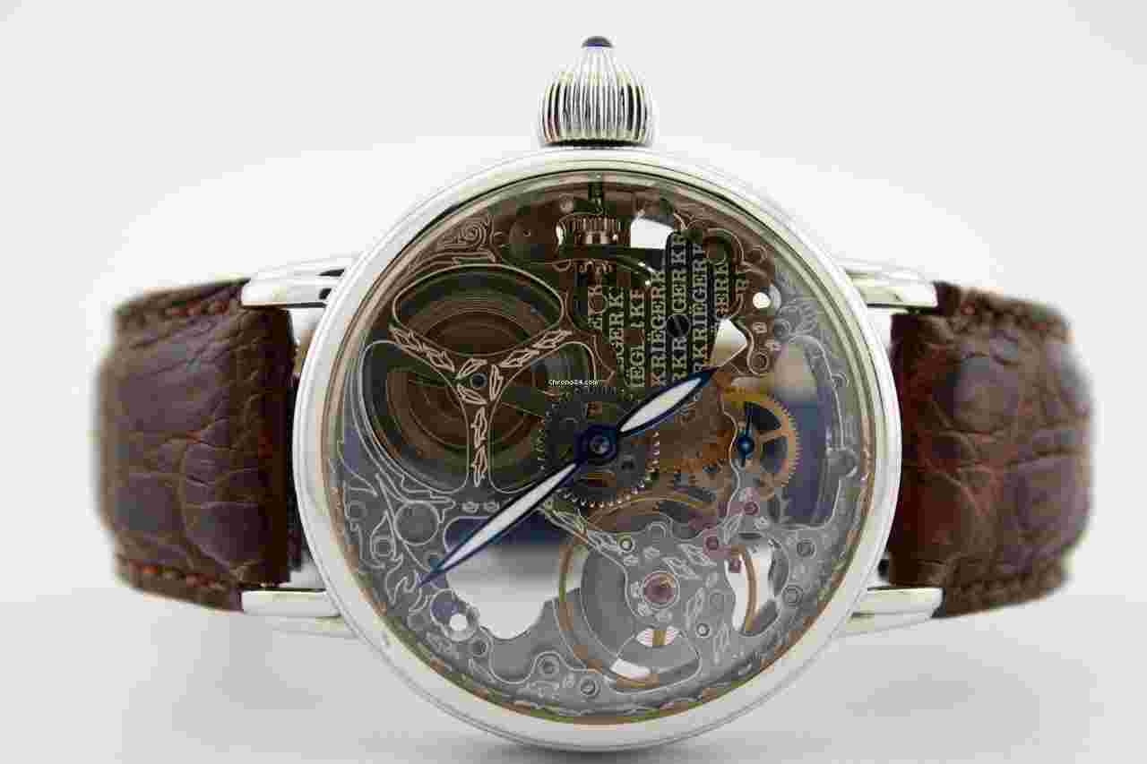 Krieger
                           
                                 Gigantium Stainless Steel Limited Edition Skeleton 43mm Watch K7007