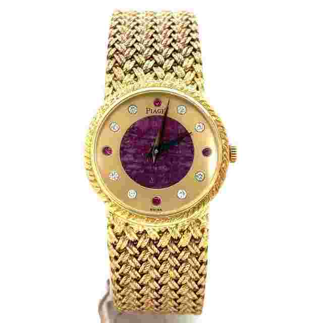 Piaget
                           
                                 Vintage Manual Hand Wind 18k Yellow Gold Diamond & Ruby Dial Ladies 942D4