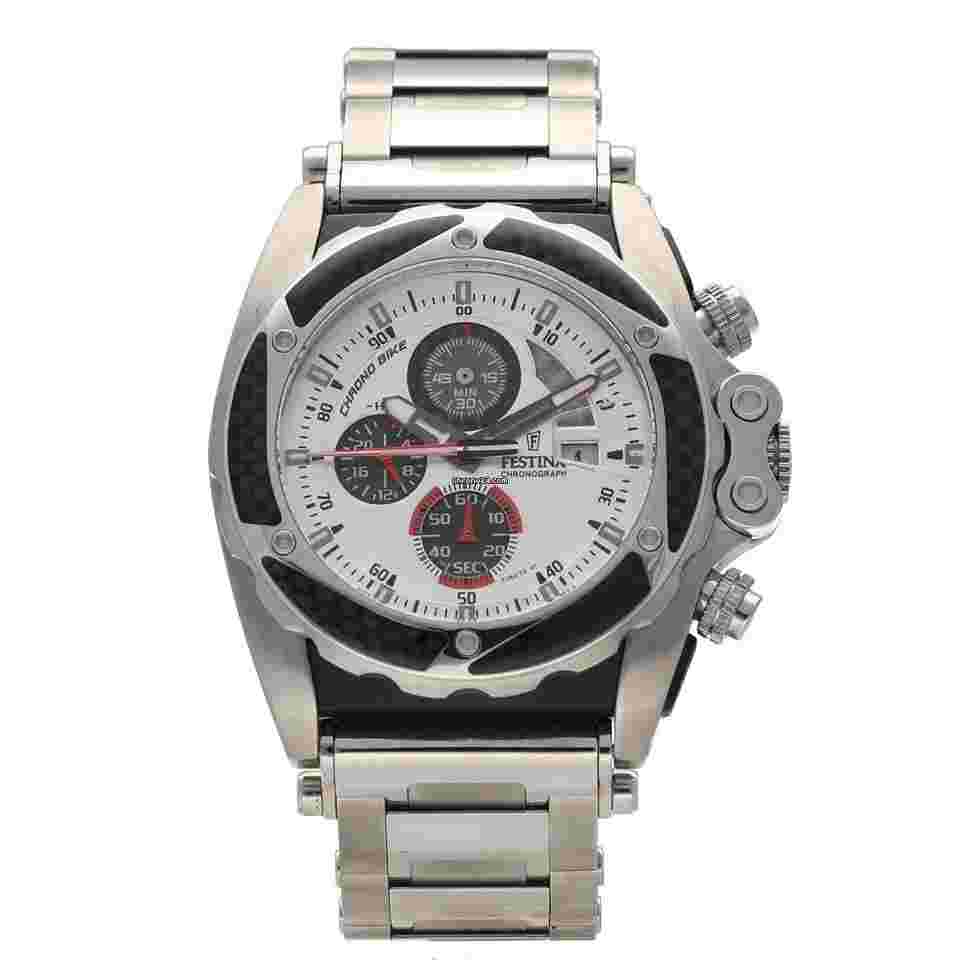 Festina
                           
                                 F16273 Chronograph Carbon Bezel Steel 46mm Black Dial Quartz Wrist Watch