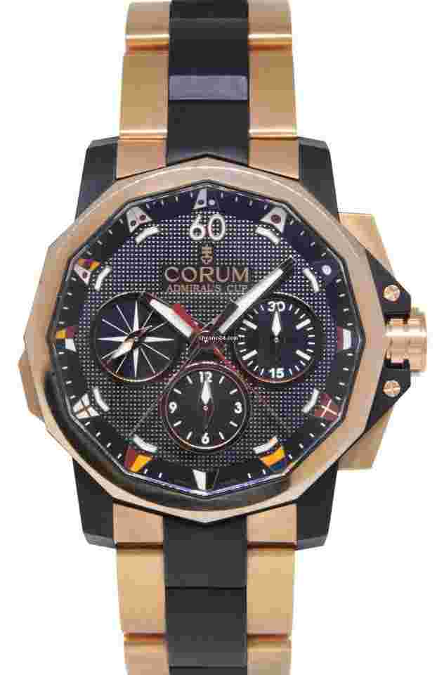 Corum Admiral's Cup Challenger
                           
                                 44 Split Chronograph 18k RG Watch B/P 60923.165605