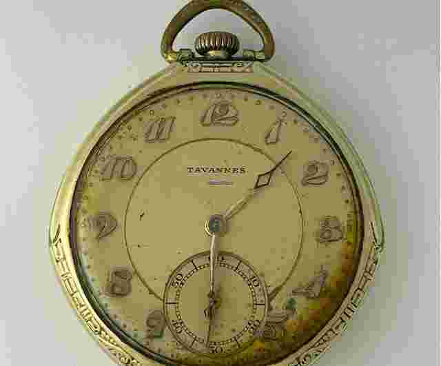 Tavannes
                           
                                 Art Deco GF Pocket Watch Chronometer 3 Adjustments 2 Levels Dial Breguet Numbers Swiss