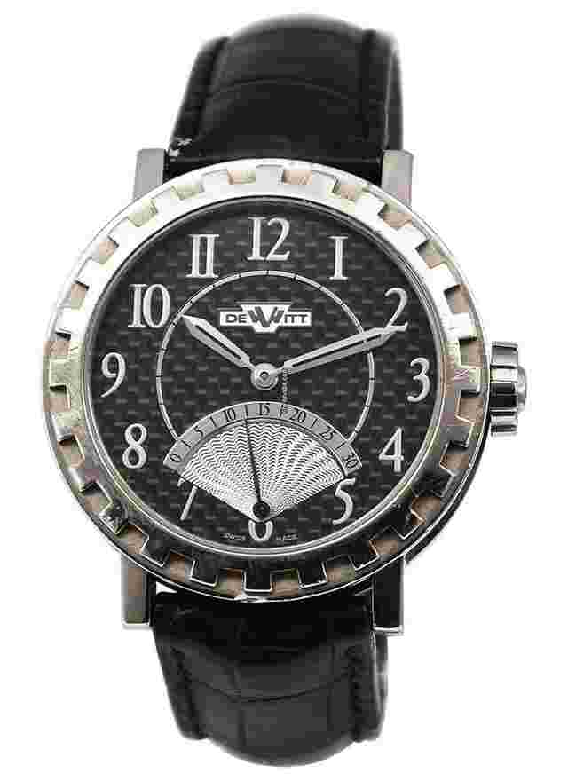 Dewitt Academia
                           
                                 Seconde Retrograde in White Gold on White Strap with Black Dial