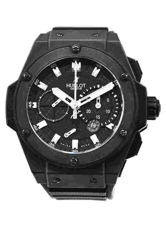 Hublot King Power
Split Second Power Reserve in Black Ceramic on Black Rubber Strap with Black DIal