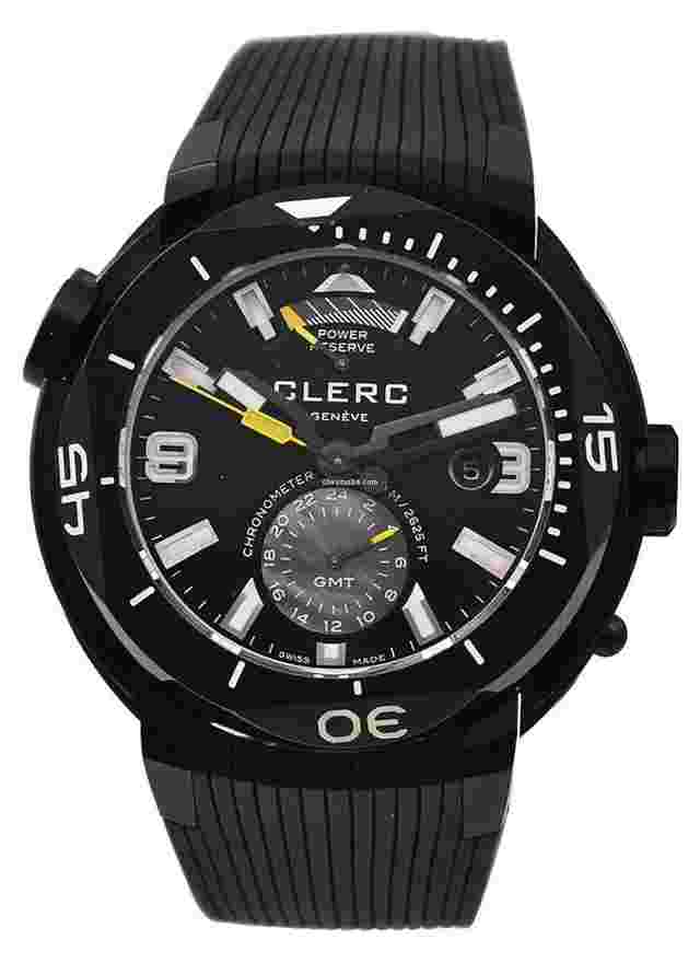 Clerc Hydroscaph GMT
                           
                                 in Black DLC Black Dial - MOP GMT Sub Dial