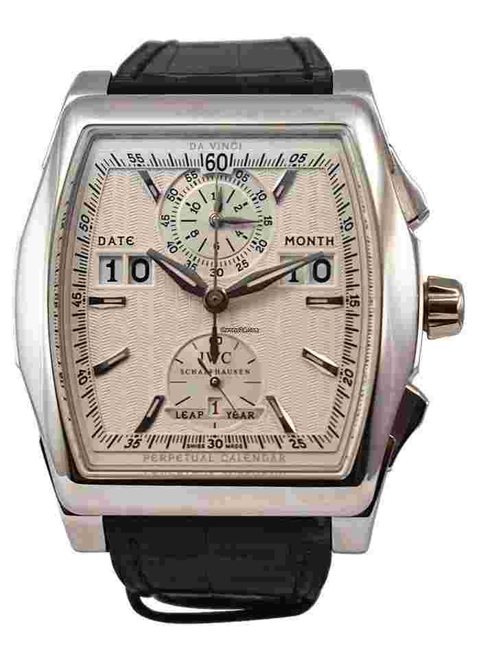 IWC Da Vinci Perpetual Calendar Digital Date-Month
                           
                                 in Platinum - Limited Edition to 500pcs on Black Crocodile Leather Strap with Silver Dial