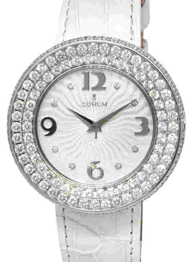 Corum
                           
                                 Full Moon Galore 18k White Gold Diamond Ladies 40mm Quartz Watch B/P