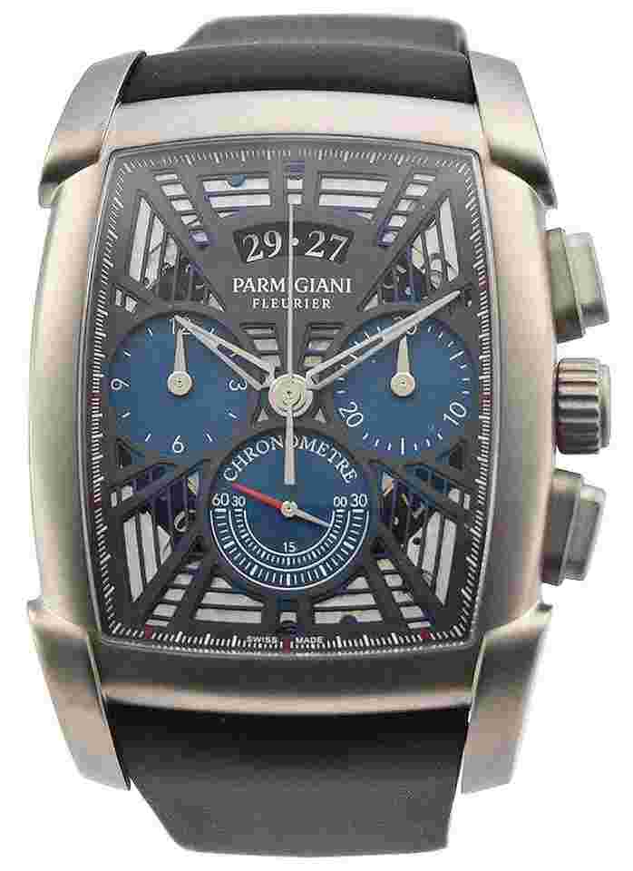 Parmigiani Fleurier Kalpa
                           
                                 Kalpagraphe Chronometer in Titanium on Black Rubber Strap with Blue Dial