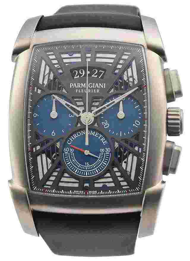 Parmigiani Fleurier Kalpa
                           
                                 Kalpagraphe Chronometer in Titanium on Black Rubber Strap with Blue Dial