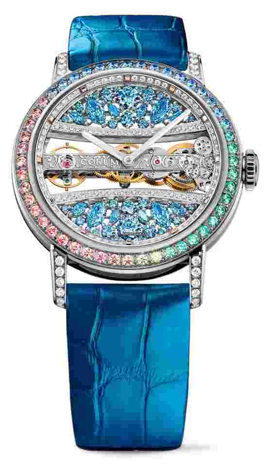 Corum Golden Bridge
                           
                                 39 WHITE GOLD FULL DIAMONDS and Multicolor Sapphires