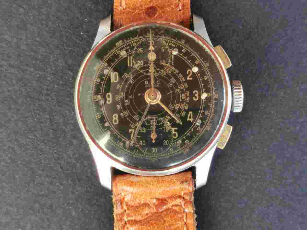 B.W.C Suisse Chronograph WWII 40s Heuer Venus 170 Military oryginal 