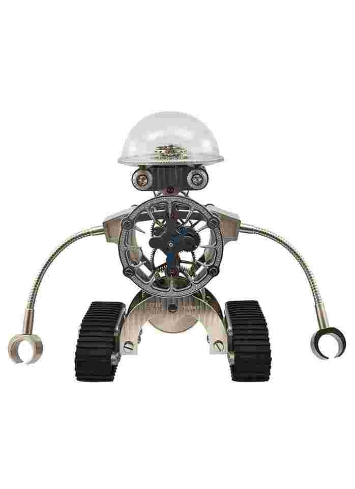 MBandF L’Epée 1839 Diamond Sherman Clock in White Gold on Rubber Wheels with Openwork Dial