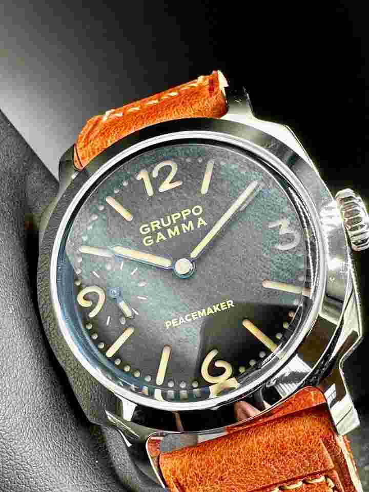 Gruppo Gamma Peacemaker PA-00 Swiss 6497 Manual Wind Black Dial 43mm Sold Out