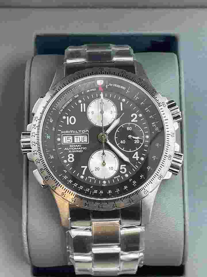 Hamilton Khaki X-Wind
                           
                                 Black Dial Stainless Steel Watch day date automatic chronograph H77616133