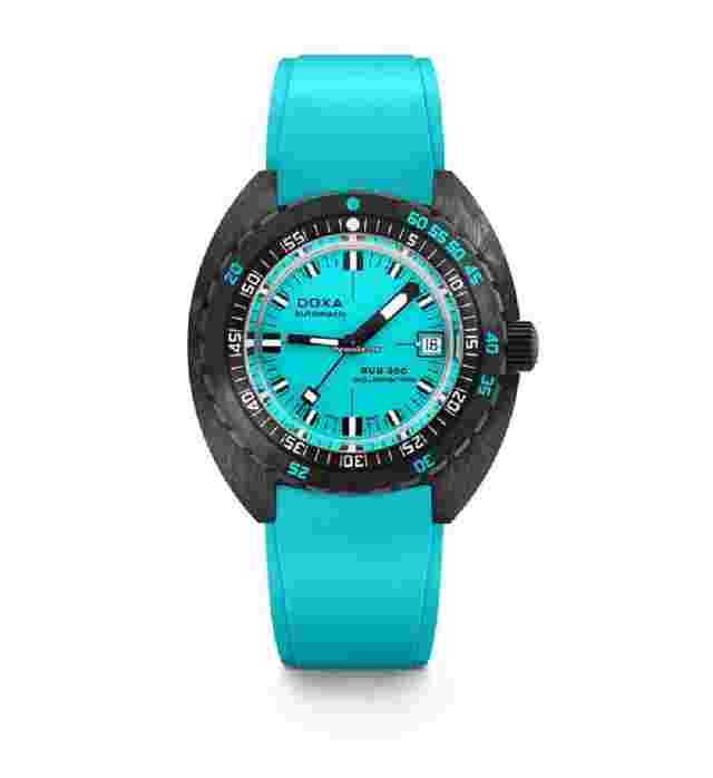 Doxa Sub
                           
                                 300 Carbon Aquamarine Turquoise Rubber Strap Men's Watch 822.70.241.25