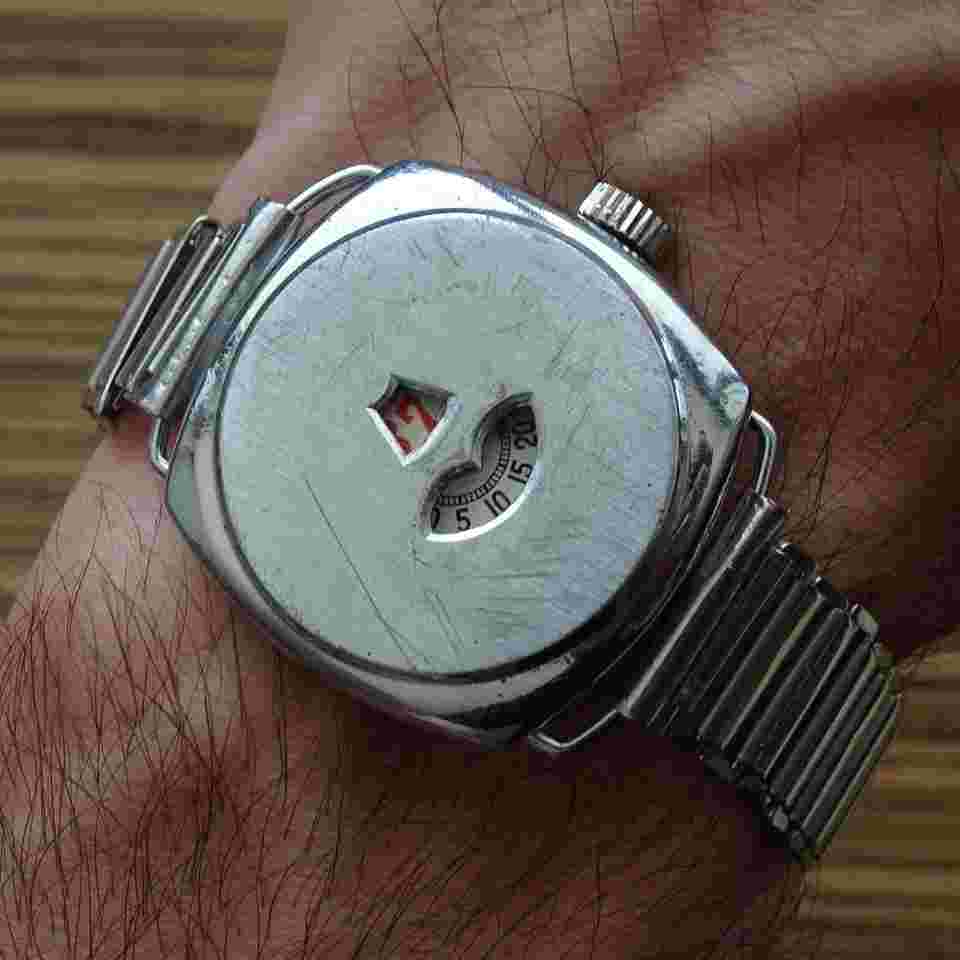 Anonymous Digital Jump Hour Vintage Art Deco Rare Square Big Large Jumping Hour 32mm Collectors Item