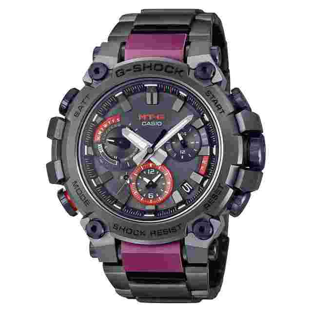 Casio G-Shock
                           
                                 MTG MTGB3000BD1A Dark Grey Bordeaux IP Red Bluetooth Watch
