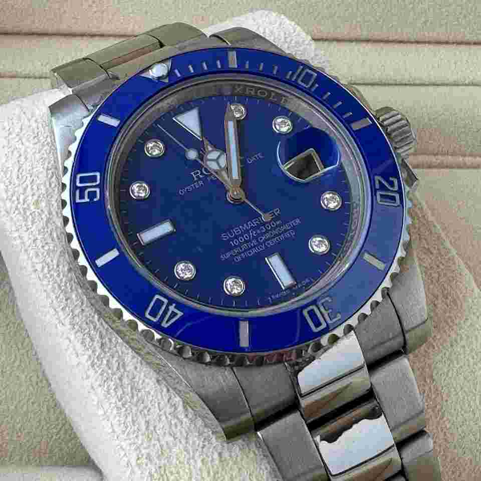 Rolex Submariner Date
                           
                                 116619LB diamond dial 2016 Eu blau blue diamant TOP