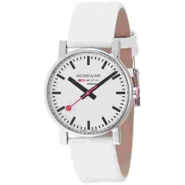 Mondaine Evo
                           
                                 A658.30300.11SBN Evo Railways Steel White Leather Quartz Women's Watch