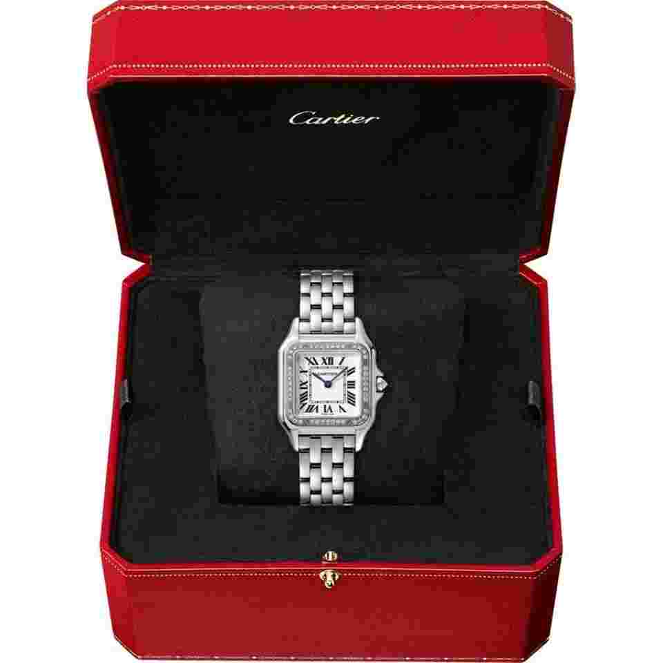 Cartier Panthère
Ladies 18kt White Gold Diamond Roman Dial Blue Hands WF3091F3 Panthere de Cartier