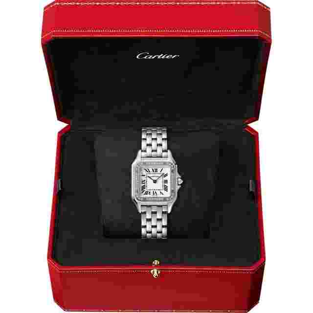 Cartier Panthère
                           
                                 Ladies 18kt White Gold Diamond Roman Dial Blue Hands WF3091F3 Panthere de Cartier