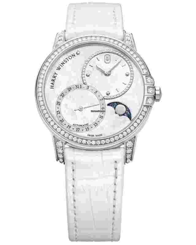 Harry Winston Midnight
                           
                                 Date Moon Phase 18K White Gold & Diamonds Ladies Watch