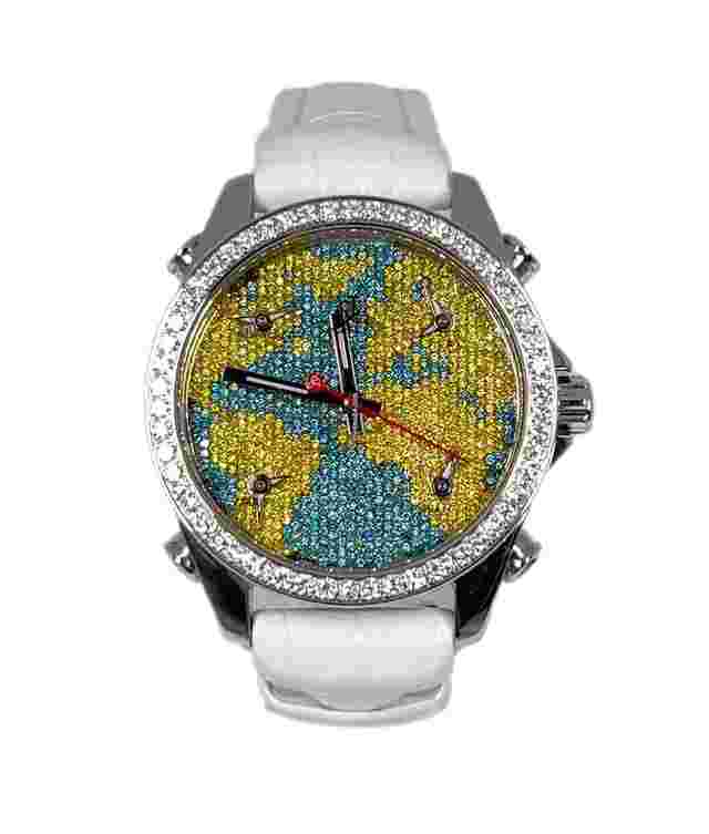 Jacob & Co. Five Time Zone
                           
                                 Stainless Steel and White Diamonds Watch