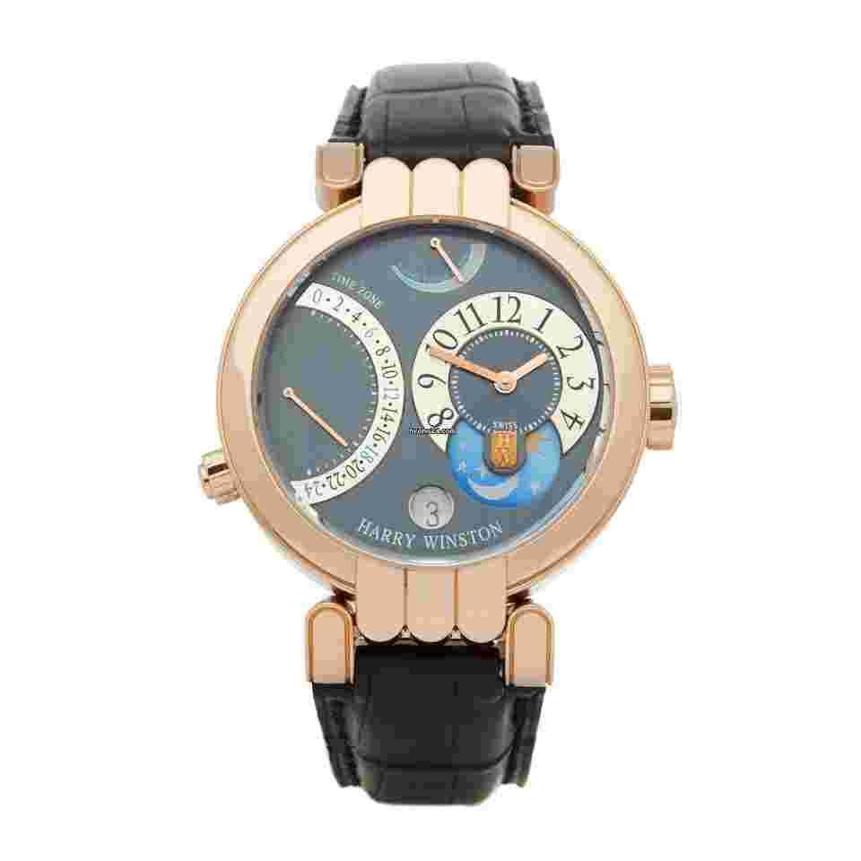 Harry Winston Premier
                           
                                 Excenter Time Zone 18K Rose Gold Mens Watch