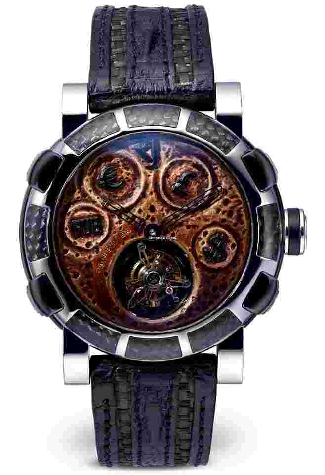 Romain Jerome
                           
                                 Rusted steel T-oxy III Tourbillon black Extreme Stainless Steel Mens Watch