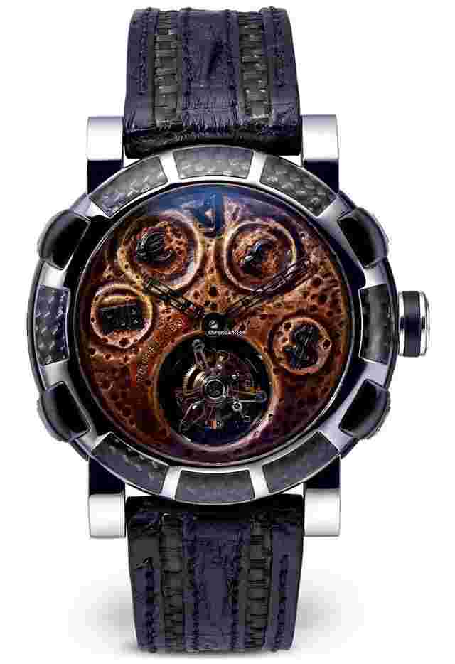 Romain Jerome
                           
                                 Rusted steel T-oxy III Tourbillon black Extreme Stainless Steel Mens Watch