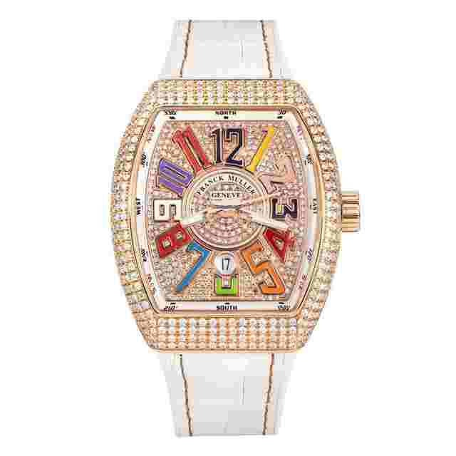 Franck Muller Vanguard
                           
                                 V45SCDT Rose Gold Pave Arabic Diamond Dial 32 mm