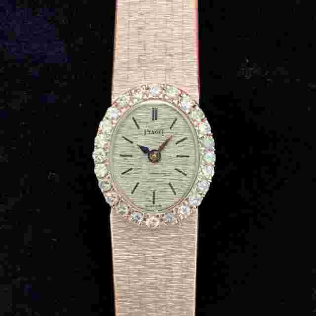 Piaget
                           
                                 3776 A6 Rare Vintage Ellipse Back Wound Cocktail Watch - 18K White Gold & Diamonds