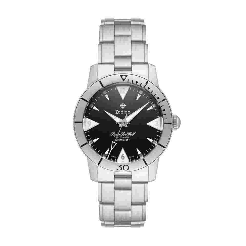 Zodiac Sea Wolf
                           
                                 ZO9213 Super Sea Wolf Stainless Steel 39 mm Black Dial Automatic Men's Watch