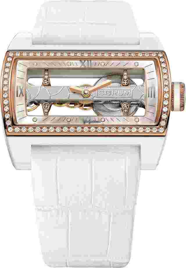 Corum Ti-Bridge
                           
                                 Lady Watch Ceramic and Rose Gold Diamonds NEW UNWORN FULL SET