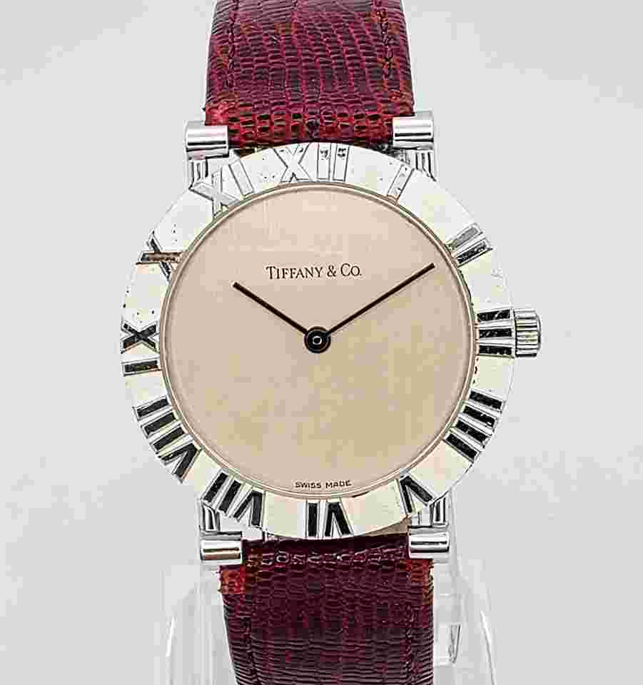 Tiffany Atlas Co. Silver 925 Original Red Leather Strap Great condition