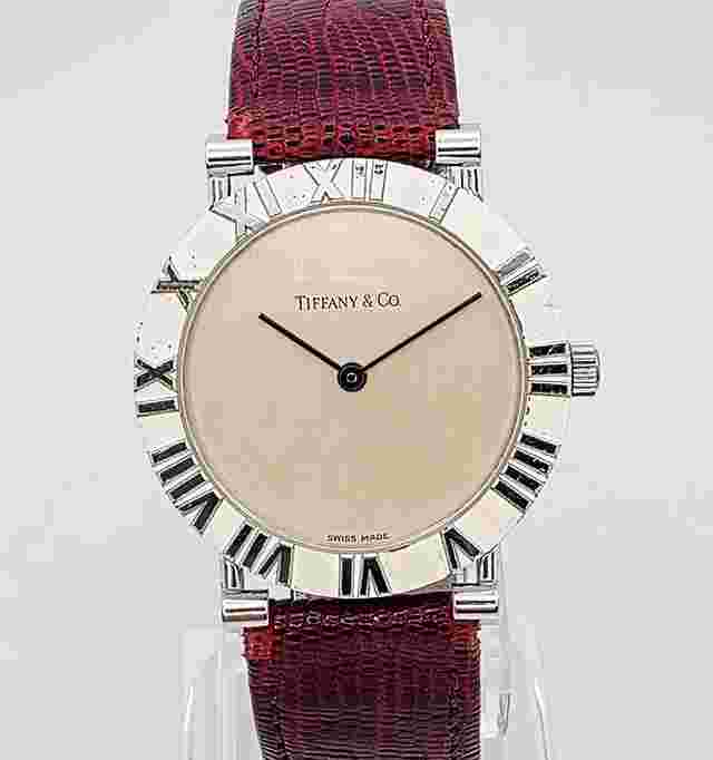 Tiffany Atlas Co. Silver 925 Original Red Leather Strap Great condition