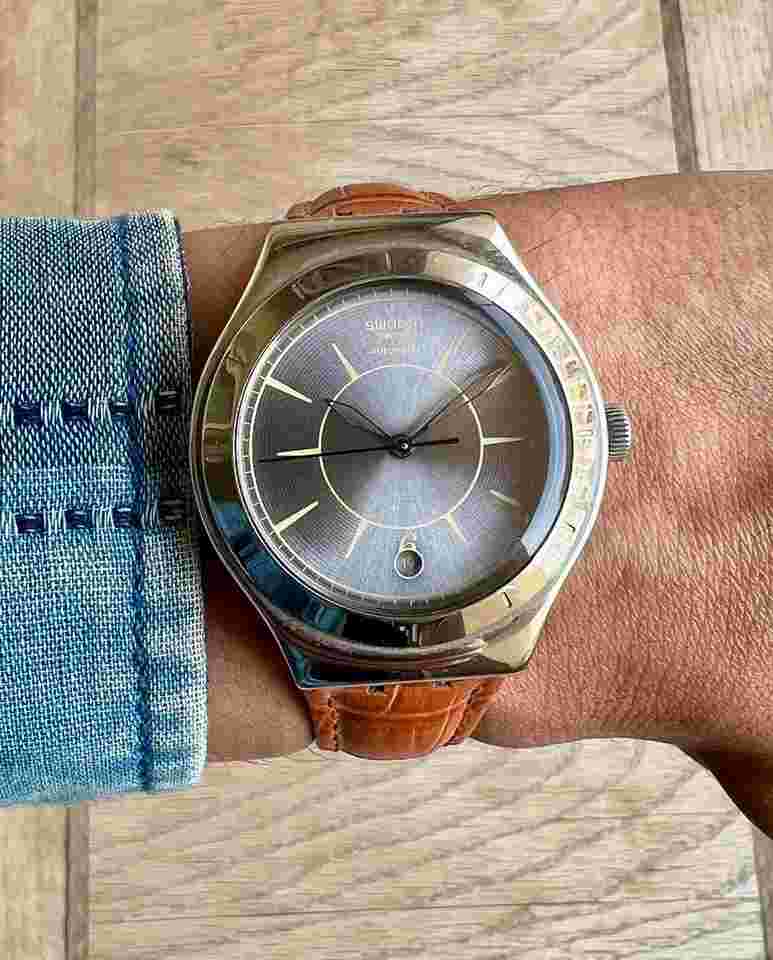 irony 37mm automatic Grey sky cal ETA 2842 swiss