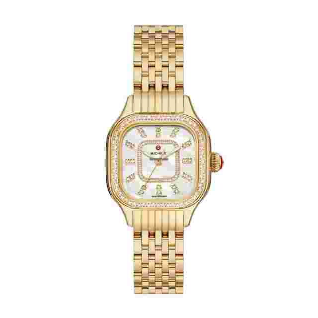 Michele
                           
                                 MWW33B000003 Meggie 29 mm Gold Tone Steel Diamonds Quartz Women's Watch