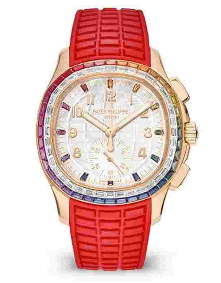 Patek Philippe Aquanaut
                           
                                 Flyback Chronograph 39.9 mm 18K Rose Gold & Sapphires & Diamonds Ladies Watch