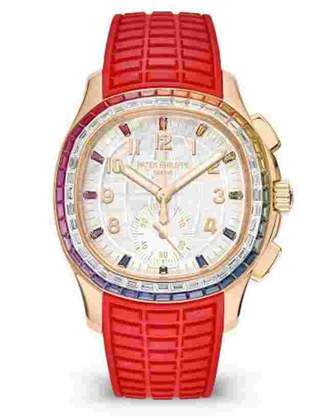 Patek Philippe Aquanaut
                           
                                 Flyback Chronograph 39.9 mm 18K Rose Gold & Sapphires & Diamonds Ladies Watch