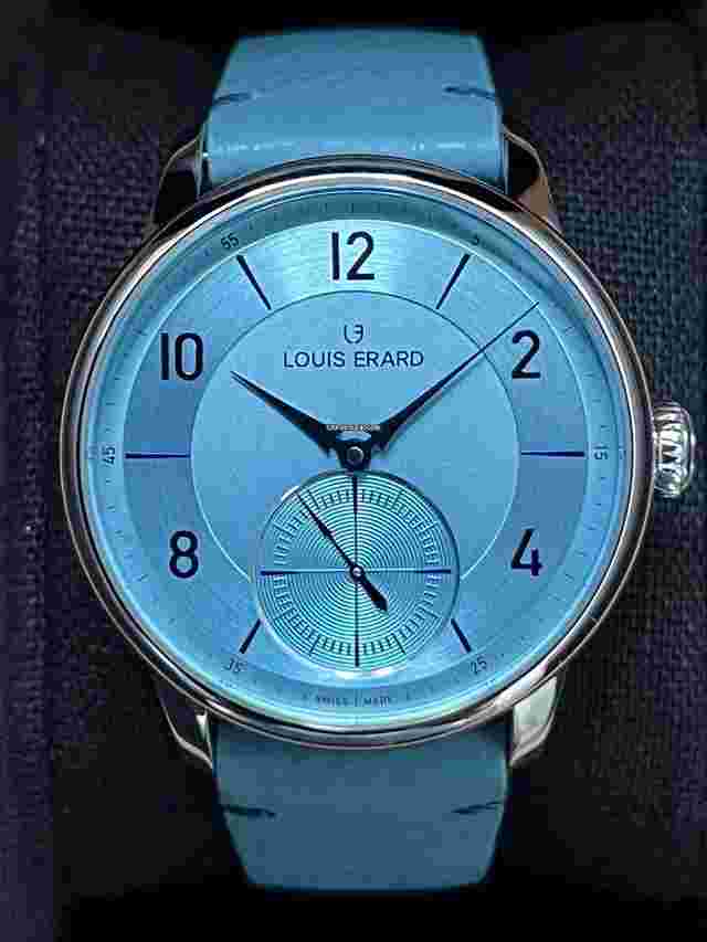 Louis Erard
                           
                                 Petite Seconde Bleu Glacier 39mm Automatic Steel & Leather Men's Watch 34248AA08.BVA141
